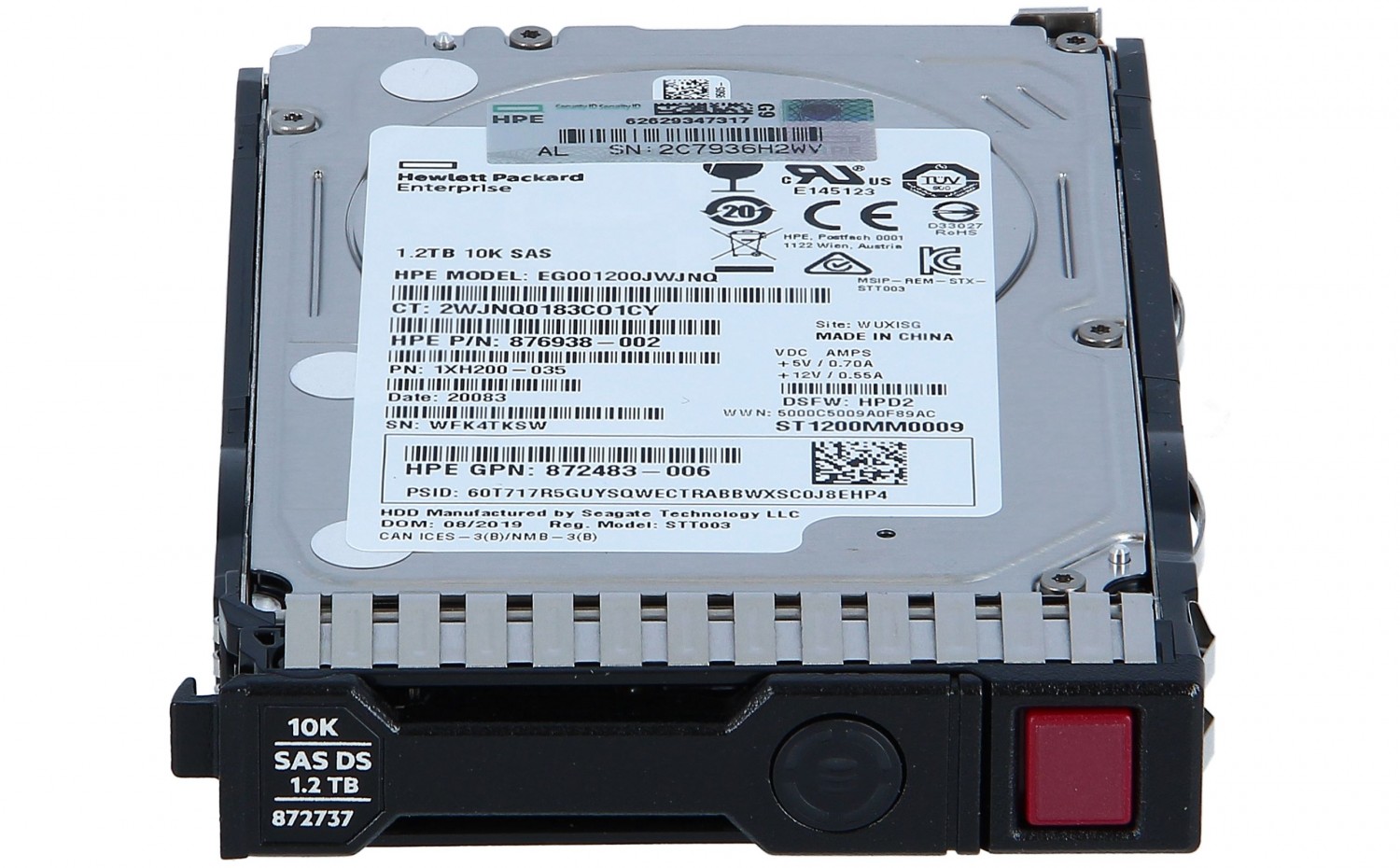 HP 1.2TB 12G SAS 10K 2.5IN SC ENT HDD, 781518-B21-R