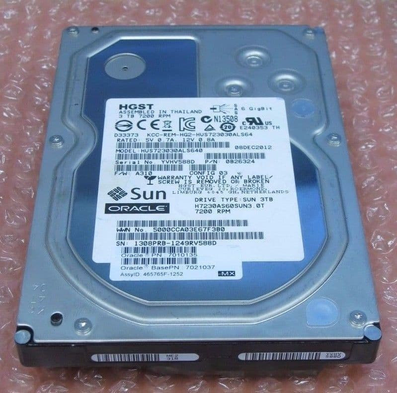 Hitachi Ultrastar 0B26324 HGST 3TB 7.2K 6 Gbps 3.5" HUS723030ALS640  SAS Hard drive