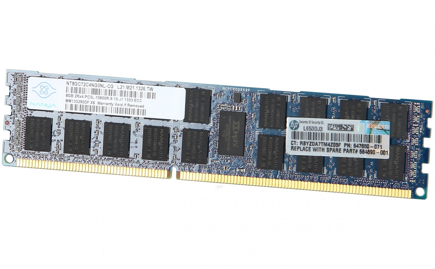 HP 8GB 2Rx4 PC3L-10600R-9 Kit