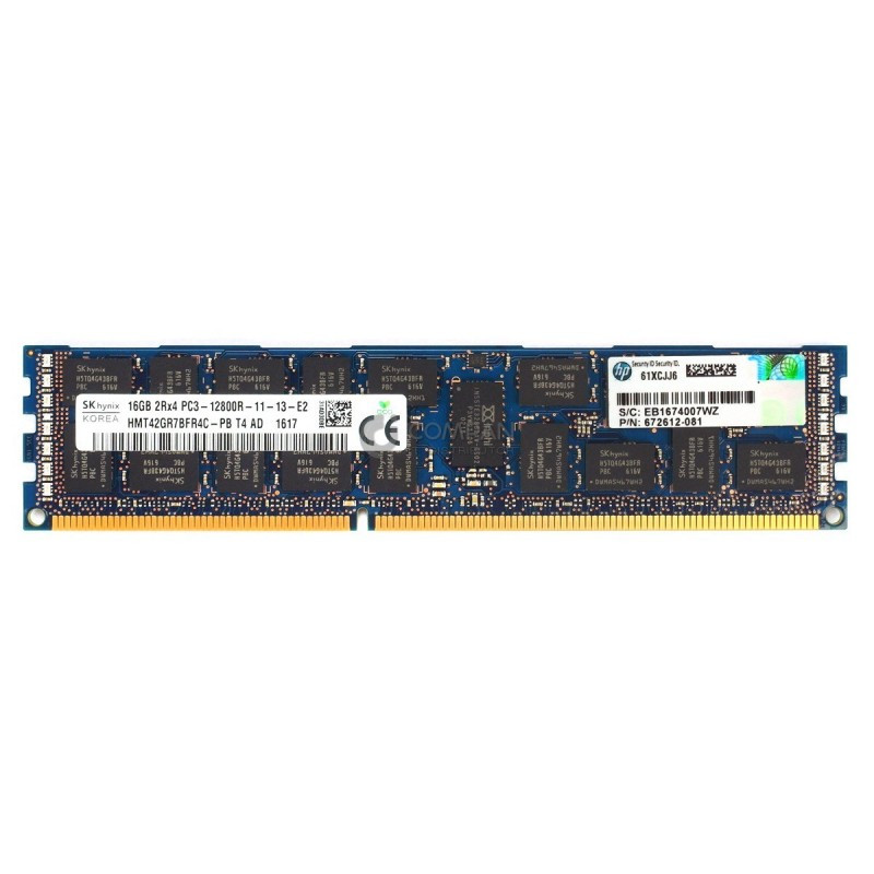 HP Hynix 16GB 2RX4 PC3-12800R HMT42GR7BFR4C-PB 672612-081 672612-081