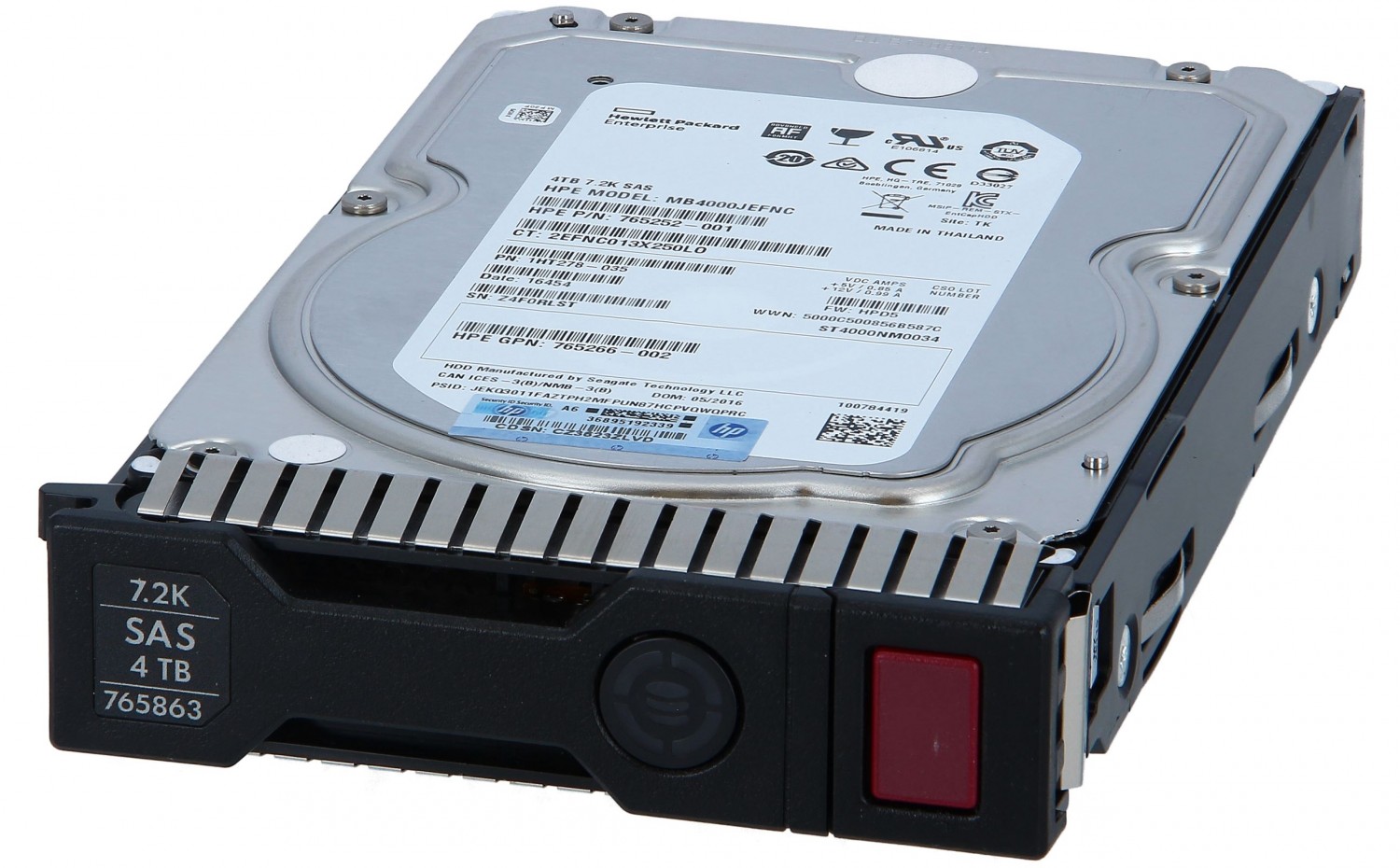 HPE 4TB 12G SAS 7.2K rpm LFF (3.5-inch) SC Midline  818367-B21-R